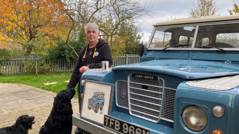 Enda's dogs love riding in the Landy