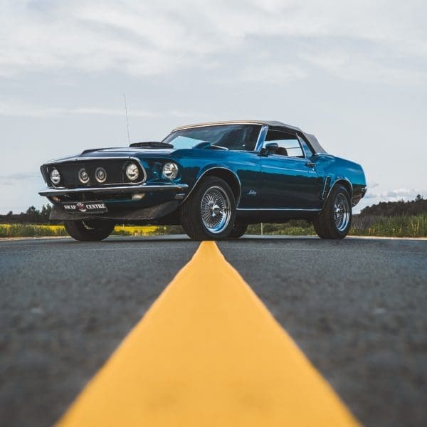 American classic car on road