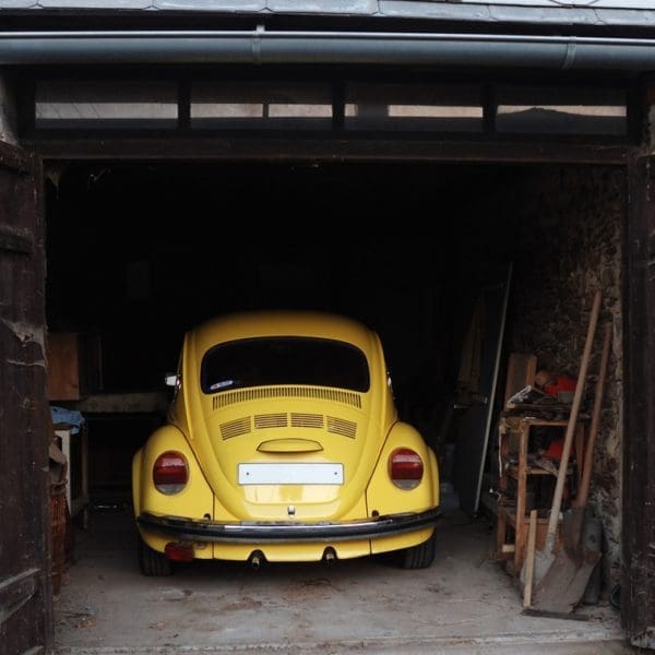 Car laid up in garage