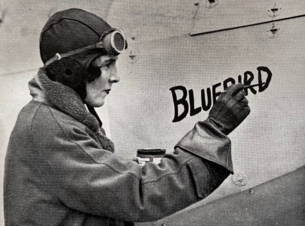 Mildred Bruce painting her Bluebird