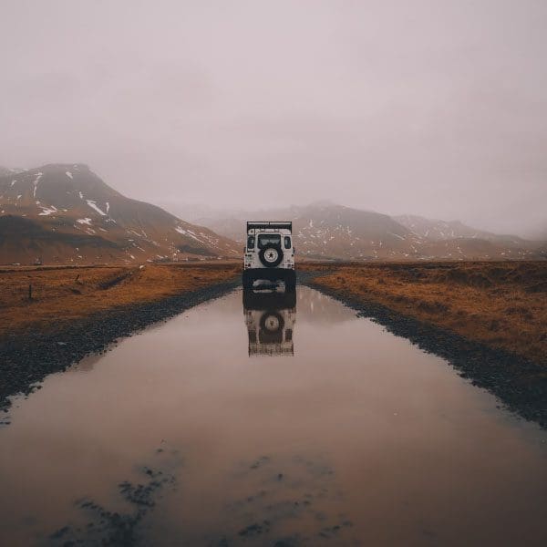 Land Rover in countryside