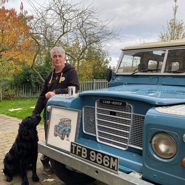 Heritage customer Enda McKenna with his Land Rover Series III