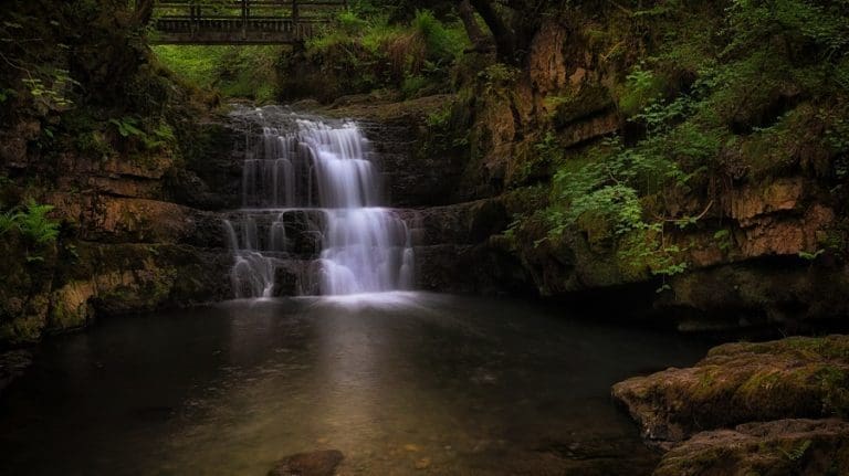 Sychryd Waterfall or Cascades in Wales