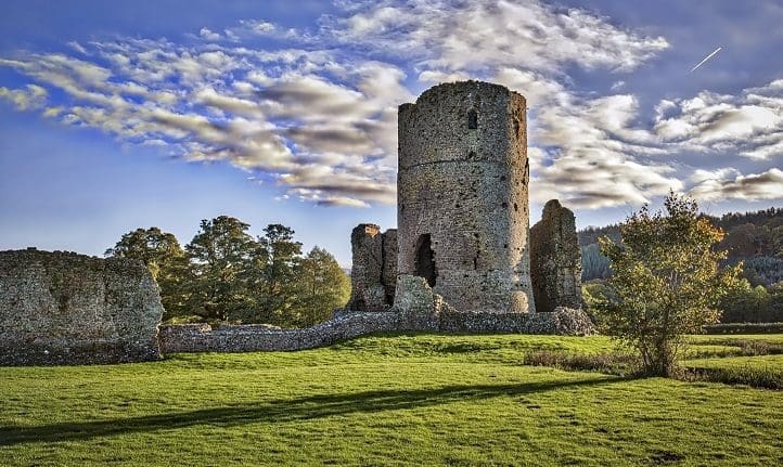 Tretower Castle ruins Wales Welsh driving route