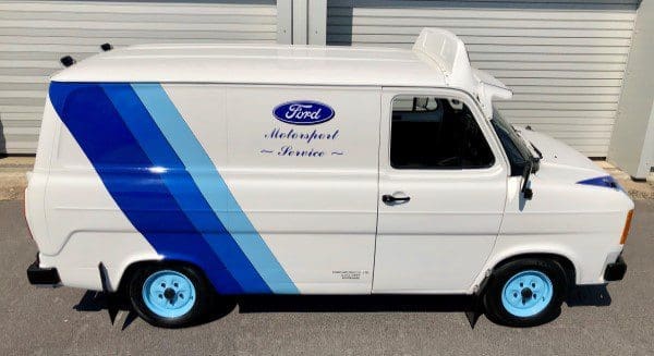 White Ford Transit MKII side view