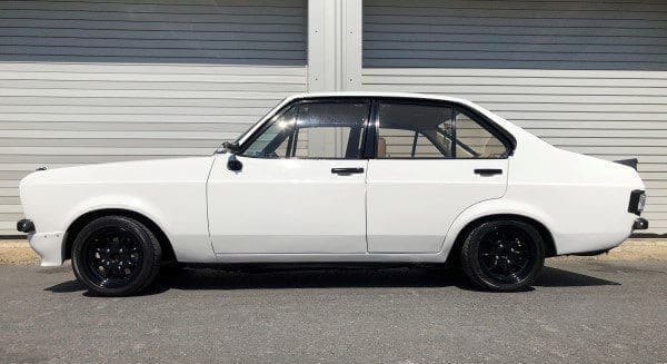 White Escort MKII side view