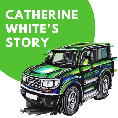Green Toyota Landcruiser artwork by Ian Cook