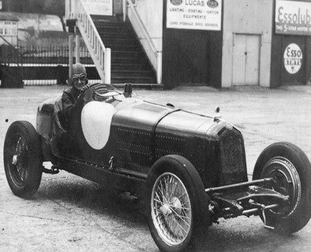Fay Taylour at Brooklands in the 2.6 Monza Alfa Romeo