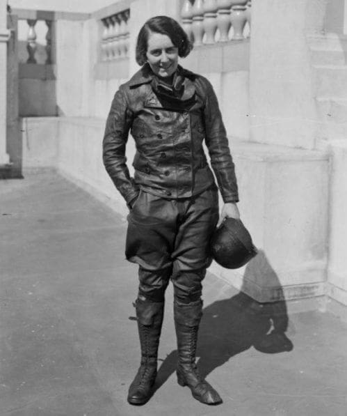 Fay Taylour in her Lewis Leathers