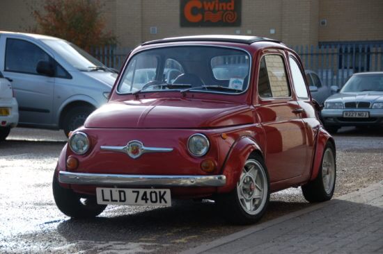 Front view of the red replica Abarth 695