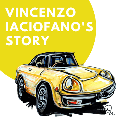 Yellow Alfa Romeo Spider Veloce drawing by Ian Cook