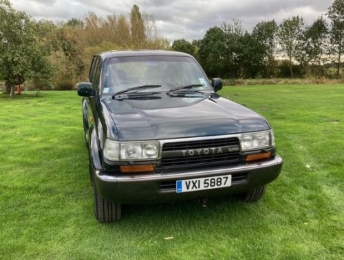 Catherine White's green Toyota Land Cruiser front view