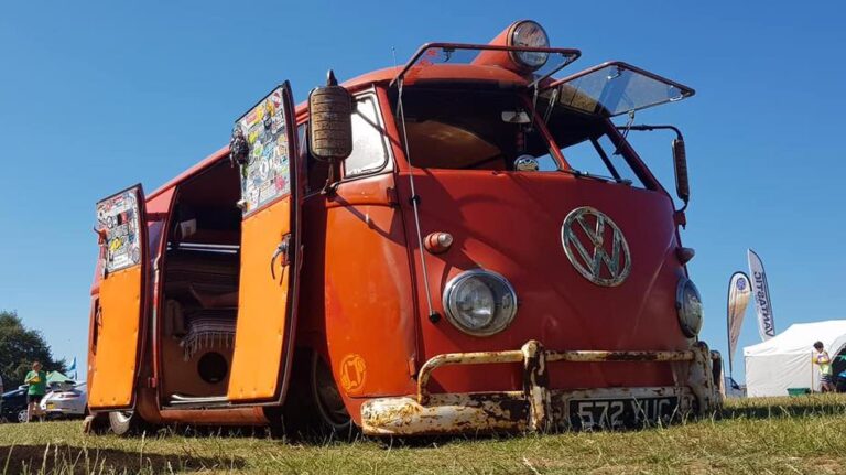 Orange VW camper, Volks Weald 2018