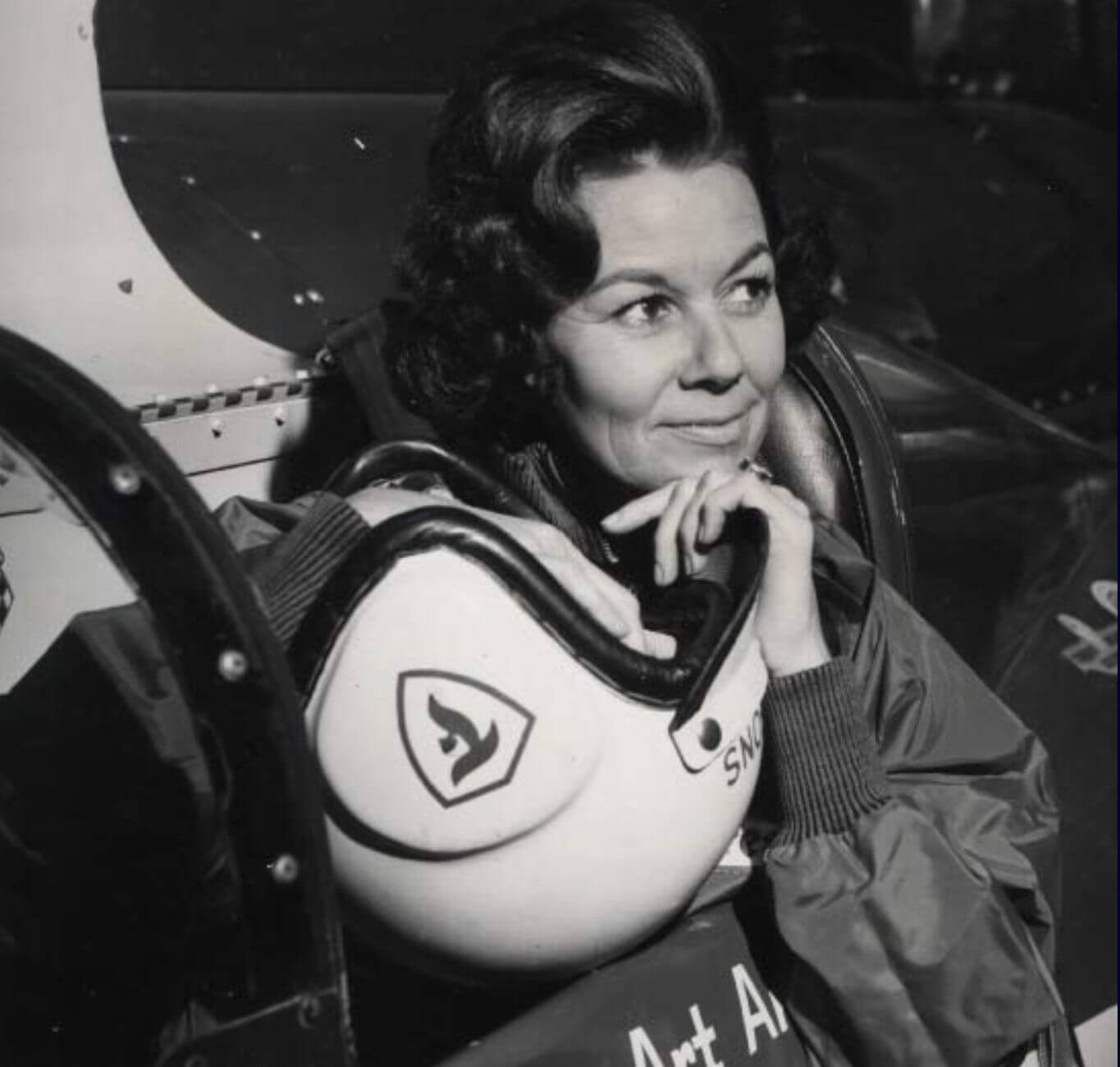 Betty Skelton at the wheel of Art Arfons' Cyclops jet dragster, Bonneville, Sept. 1965. (courtesy Tom Mayenschein)