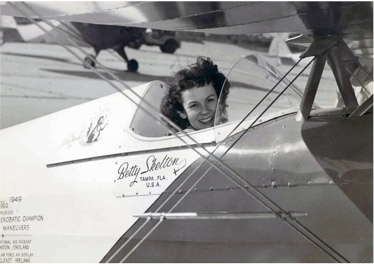 Betty Skelton publicity photograph in Little Stinker, her Pitts biplane, in 1951. Credit: Associated Press