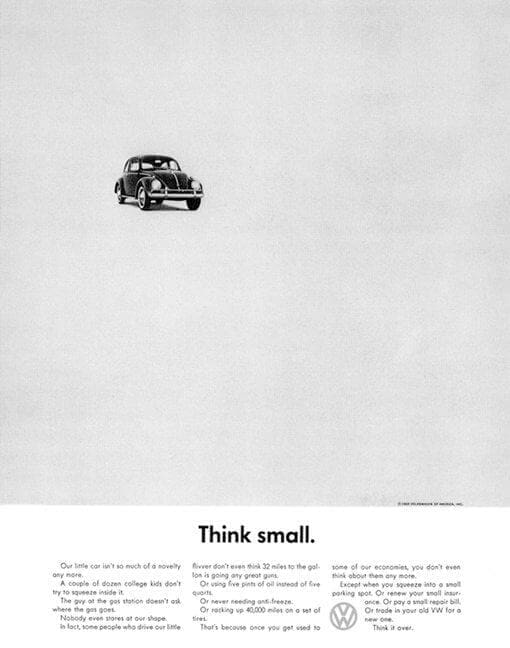 VW think small poster ad, VW enthusiasts guide, VW history