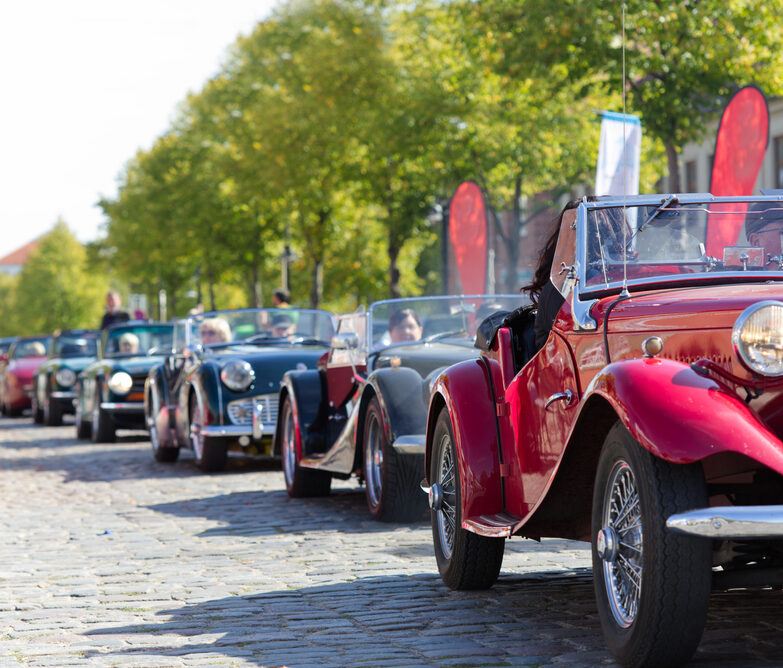 A row of classic cars